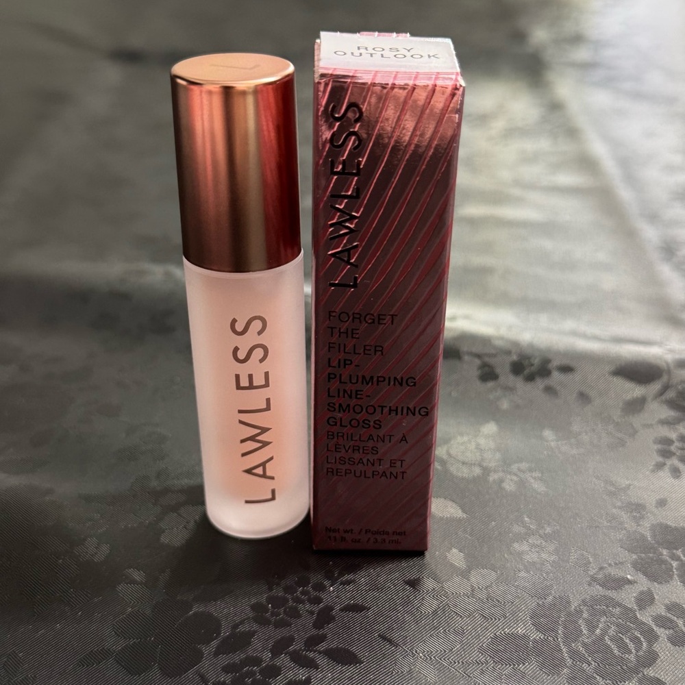 NIB LAWLESS Forget The Filler Lip Plumper Lip Gloss in Shade Rosy Outlook